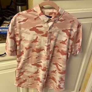Zara man mens pink camo button down euro large